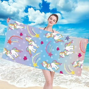 Plážová osuška UNICORN PONNY 100x180 cm farebná, 100% mikrovlákno