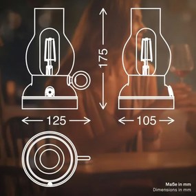 Brilo - LED stmievateľná vonkajšia nabíjateľná stolová lampa KANEA LED/1,5W/5V IP44 1200mAh antracit