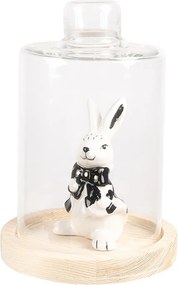Prírodný drevený podnos so skleneným poklopom - Ø 11*17 cm