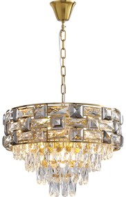 Luster Luxuria, 1x krištáľové/zlaté kovové tienidlo, (fi 50cm), g