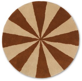 Okrúhly všívaný koberec Arch, veľký – hnedý/sivobiely