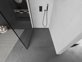 Mexen Kioto L, sprchová zástena Walk-In 80 x 200 cm, 8mm číre sklo čierny vzor, čierny profil, 800-080-103-70-70