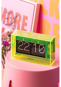 Karlsson 5976YE dizajnové nástenné/stolové preklápacie hodiny zelená, 21 cm