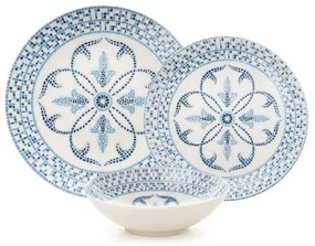 24-dielna jedálenská súprava z porcelánu v elegantnej modrej