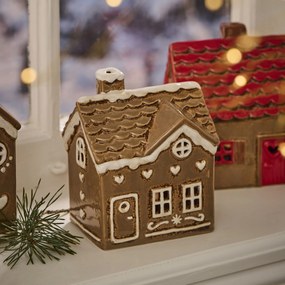 Ib Laursen Keramický svietnik Stillenat Gingerbread Square Door