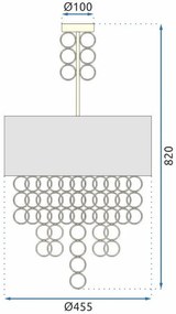 Toolight - Závesná lampa 45cm 3xE27 APP683-3CP, čierna-zlatá, OSW-05340
