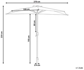 Polkruhový záhradný slnečník 270 cm zelený GALATI Beliani