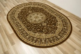 Koberec Super Rose 3619A Ornament, hnedý / béžový / krémový ovál