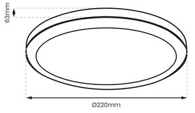 Stropné LED svietidlo Vera, 1x LED 18w, 4000k, b