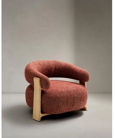 Ženilkové kreslo v terakotovej farbe Granite – Kave Home