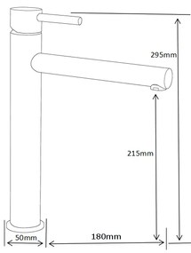 Mexen Elba, vysoká umývadlová batéria h-295, ružové zlato, 74110-60