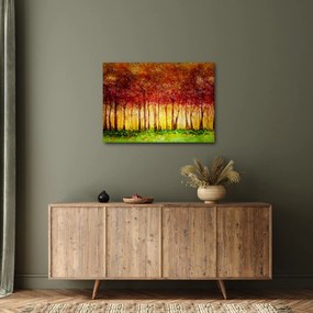 Obraz - Maľba listnatého lesa (70x50 cm)