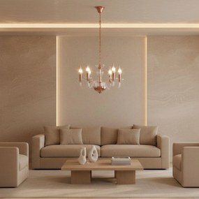 Toolight Toolight, stropná lampa na zavesenie 6xE14 APP1081-6CP, ružové zlato, OSW-00681