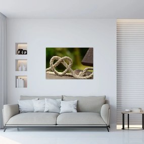 Obraz srdce z lana (90x60 cm)