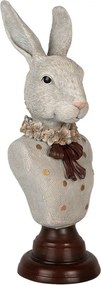 Dekorácia busta králičia žena v šedom obleku Rabbi bust - 13*12*39 cm