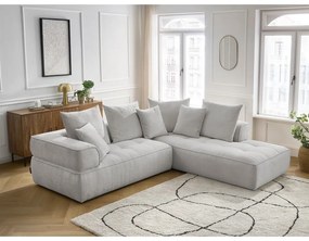 Svetlosivá ženilková rohová pohovka (pravý roh/do L) Whesley – Bobochic Paris
