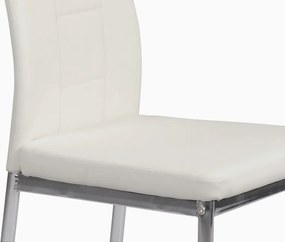 Jedálenská stolička Melania, biela ekokoža