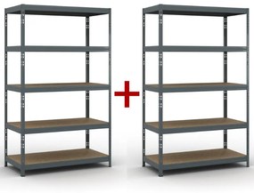 Policový regál 1+1 ZADARMO, 1966x1200x600 mm, nosnosť 280kg