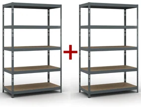 Policový regál 1+1 ZADARMO, 1966x1200x600 mm, nosnosť 280kg