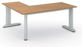 Rohový kancelársky písací stôl PRIMO FLEXIBLE, 180x160 cm, buk