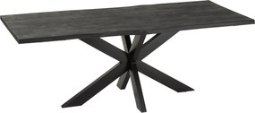 Čierny obdĺžnikový jedálenský stôl s doskou z mangového dreva Gerard Mango - 200*90*76 cm