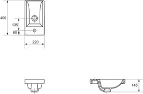 Cersanit K32-001-BOX - Zápustné umývadlo COMO 22x40 cm keramika/lesklá biela