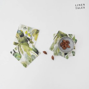 Zelené látkové tácky v súprave 4 ks Lotus – Linen Tales