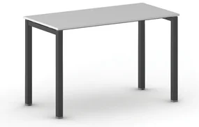 Kancelársky stôl PRIMO SQUARE, 120x60 cm, čierna podnož, sivá