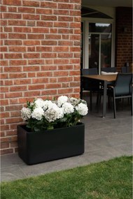 Hrantík MAXI ROUND, sklolaminát, šírka 80 cm, s kolieskami, čierny mat