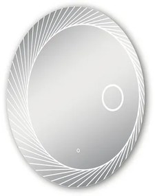 Zrkadlo do kúpeľne LED okrúhle strieborné Ø 80 cm