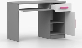Písací stôl SCOUT - šedý/biely (viac variant)