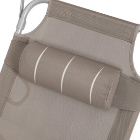 Záhradné lehátko LAGUNA s nastaviteľnou clonou, 193x53x29cm, hnedošedá (taupe) SongmicsHome