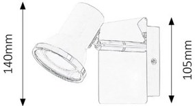 Rabalux LED kúpeľňové nástenné bodové svietidlo Steve 1x4,5W | GU10 | 430lm | 4000K | IP44