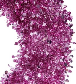 PINK TINSEL Veniec trblietavý 60 cm - ružová