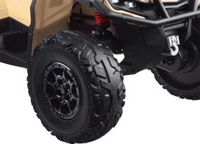 JOKOMISIADA Detská štvorkolka na akumulátor pre 2 osoby CAN-AM OUTLANDER 4x4 s LED panelom PA0326 béžová