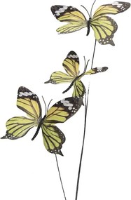 Dekoračná vetvička so zelenkavými motýlikami Butterfly - 10*10*65 cm