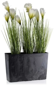 PLASTOVÝ KVETINÁČ BLOOM 36X56 CM IMITÁCIA BETÓNU ČIERNA
