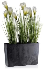 PLASTOVÝ KVETINÁČ BLOOM 36X56 CM IMITÁCIA BETÓNU ČIERNA