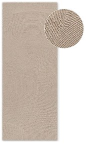 Béžový ručne tkaný vlnený behúň 80x300 cm Calmio – Hanse Home