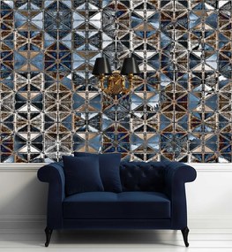 Gario Fototapeta Modré sklenené dlaždice - mozaika Materiál: Vliesová, Rozmery: 350 x 245 cm