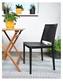 Čierna plastová záhradná stolička Bars - Rojaplast