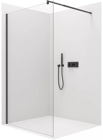 Cerano Onyx, sprchová zástena Walk-in 120x200 cm,8 mm číre sklo, čierny profil, CER-CER-DY101B-120-200