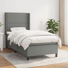 Boxspring posteľ s matracom tmavosivá 100x200 cm látka 3131330