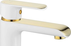 Rea Bloom - vysoká umývadlová batéria, biela-zlatá, REA-B9931