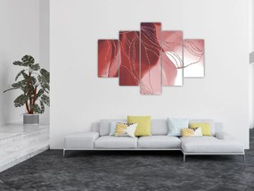 Obraz - Červená abstraktná kvetina N⁰1 (150x105 cm)