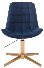 LuxuryForm DESIGN Stolička PARIS VELUR na zlatom kríži - modrá