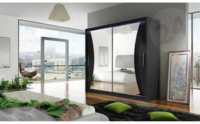 Šatníková skriňa London V, Farby: sonoma, Osvetlenie: osvetlenie LED RGB - farebné