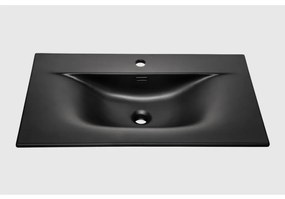 Keramické zápustné umyvadlo Sky1 80 cm DP matné černé