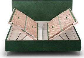 Posteľ s roštmi Stephano 180x200 cm, zelená štrukturovaná látka