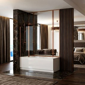 Rea Agat, 2-krídlová skladacia vaňová zástena 80x140 cm, medená matná, REA-W5696